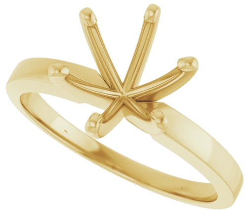 Sužadėtuvių Žiedas „Solitaire“ 585 Geltonojo Aukso Round 7.8mm x 8.6mm (5)