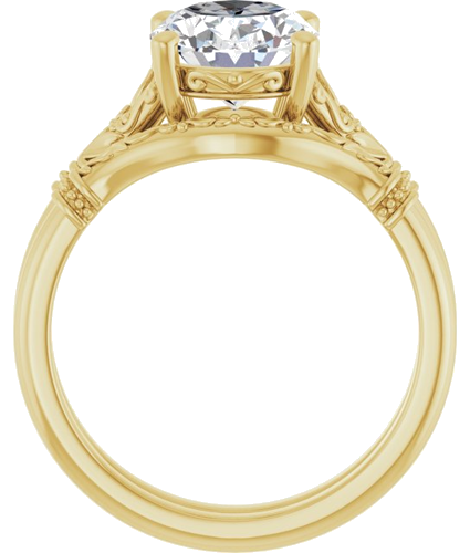 14K Yellow 10x8 mm Oval Solitaire Engagement Ring Mounting (7)