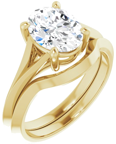 14K Yellow 9x7 mm Oval Solitaire Engagement Ring Mounting (6)