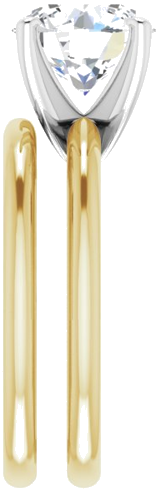 Sužadėtuvių Žiedas „Solitaire“ 585 Baltojo Ir Geltonojo Aukso Round 8.8mm (9)