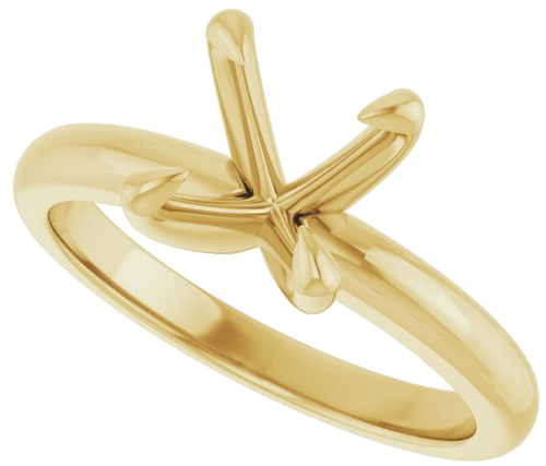 14K Yellow 7x7 mm Cushion Solitaire Engagement Ring Mounting (5)