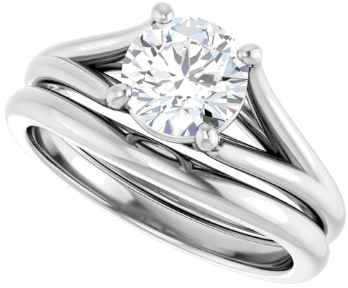 Sužadėtuvių Žiedas „Solitaire“ 585 Baltojo Aukso Round 6.5mm (10)