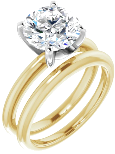 14K Yellow   White  8.8 mm Round Solitaire Engagement Ring Mounting (6)