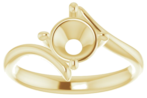 14K Yellow  7.4 mm Round Solitaire Engagement Ring Mounting (3)