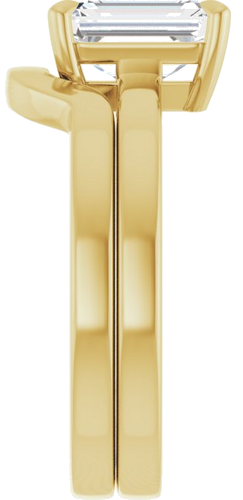 Sužadėtuvių Žiedas „Solitaire“ 585 Geltonojo Aukso Emerald 8mm x 6mm (9)