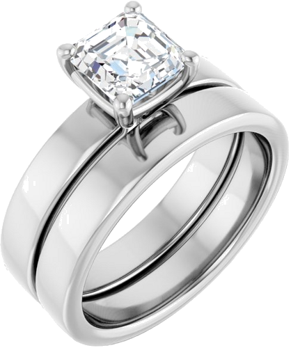 Sužadėtuvių Žiedas „Solitaire“ 925 Sidabro Asscher 6mm (6)