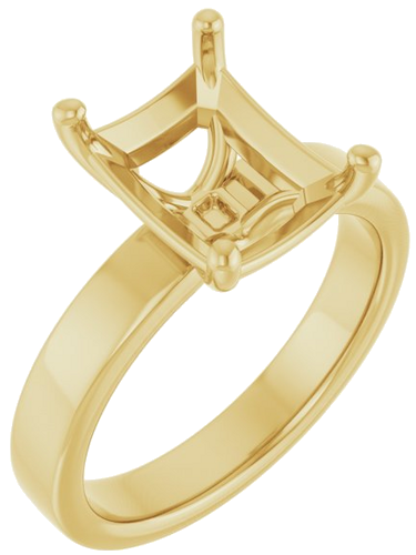14K Yellow 10x8 mm Emerald Solitaire Engagement Ring Mounting (1)