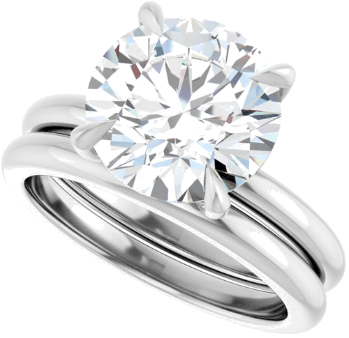 14K White 10 mm Round Solitaire Engagement Ring Mounting (6)