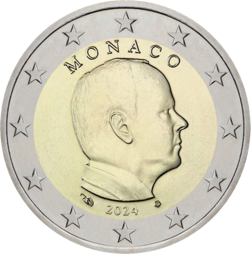 2024 Monakas Albertas II Nacionalinė 2 eurų moneta (1)