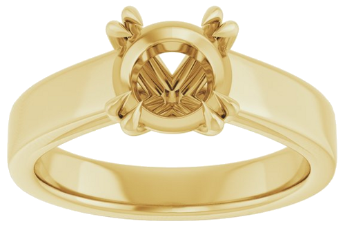 14K Yellow 7.4 mm Round Engagement Ring Mounting (3)