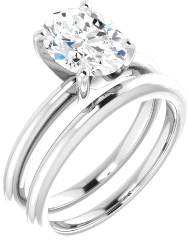 Sužadėtuvių Žiedas „Solitaire“ 950 Platinos Oval 9mm x 7mm (6)