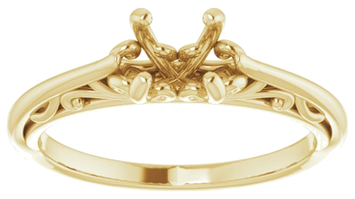 14K Yellow 5.8 mm Round Engagement Ring Mounting (6)