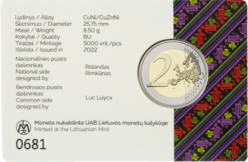2022 Lithuania Suvalkija 2 euro BU coin in card (4)
