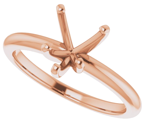 14K Rose  7x7 mm Heart Solitaire Engagement Ring Mounting (5)