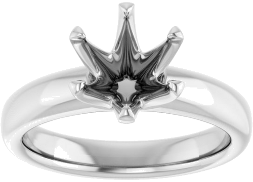 Sužadėtuvių Žiedas „Solitaire“ 585 Baltojo Aukso Round 8mm (3)