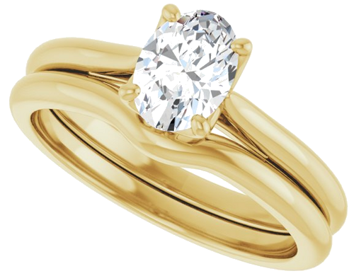 14K Yellow  7x5 mm Oval Solitaire Engagement Ring Mounting (10)