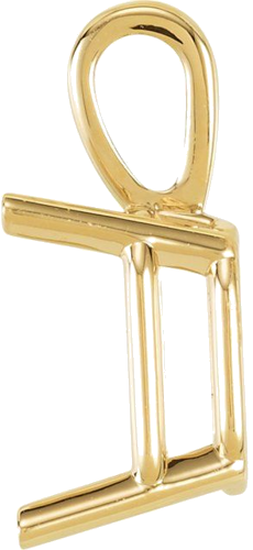 18K Yellow 14x10 mm Emerald 4-Prong Pendant Mounting (2)