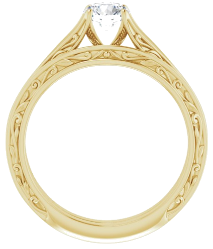 Sužadėtuvių Žiedas „Solitaire“ 585 Geltonojo Aukso Round 5.2mm (7)