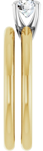 Sužadėtuvių Žiedas „Solitaire“ 585 Baltojo Ir Geltonojo Aukso Round 5.2mm (9)