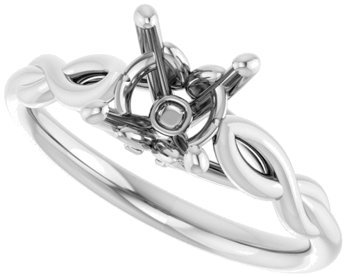 Sužadėtuvių Žiedas „Solitaire“ 585 Baltojo Aukso Round 7mm (5)