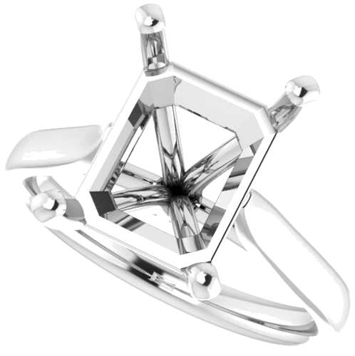 Sužadėtuvių Žiedas „Solitaire“ 585 Baltojo Aukso Emerald 11mm x 9mm (5)