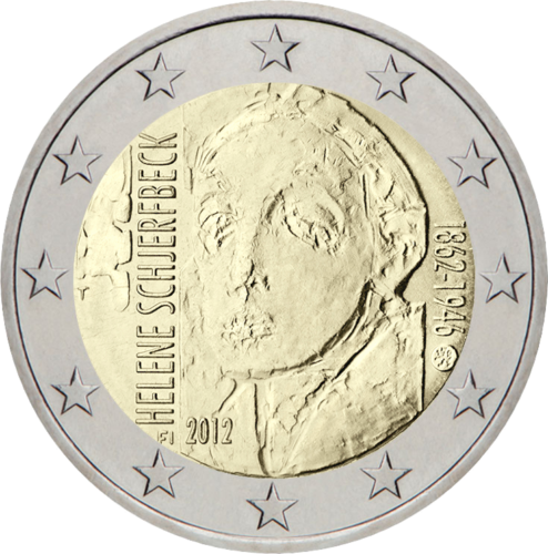 2012 Suomija Helene Schjerfbeck 2 eurų moneta (1)