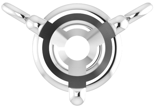 Pakabukas „Round 3-Prong“ 585 Baltojo Aukso Round 4.5mm (1)