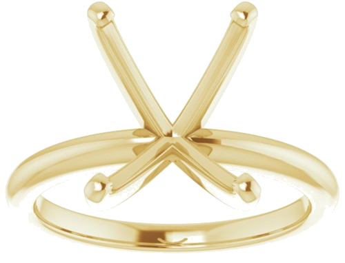 14K Yellow  11x9 mm Emerald Solitaire Engagement Ring Mounting (3)