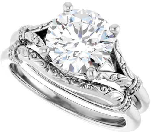Sterling Silver 8 mm Round Solitaire Engagement Ring Mounting (10)