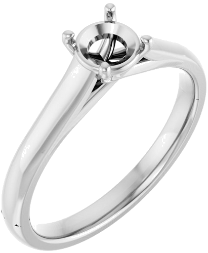 Sužadėtuvių Žiedas „Solitaire“ 585 Baltojo Aukso Round 5.2mm (1)