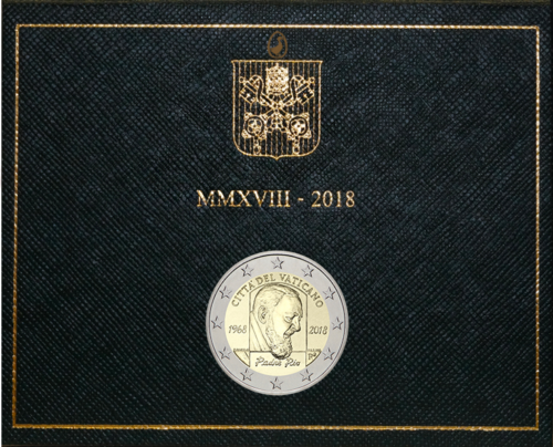2018 Ватикан Падре Пио монета 2 евро (2)