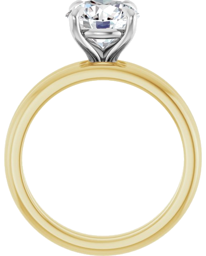 14K Yellow White 8 mm Round Solitaire Engagement Ring Mounting (5)