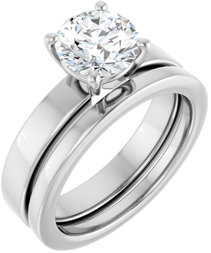 Sužadėtuvių Žiedas „Solitaire“ 585 Baltojo Aukso Round 7.4mm (6)