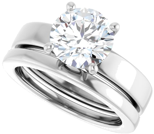 14K White 8.2 mm Round Solitaire Engagement Ring Mounting (10)
