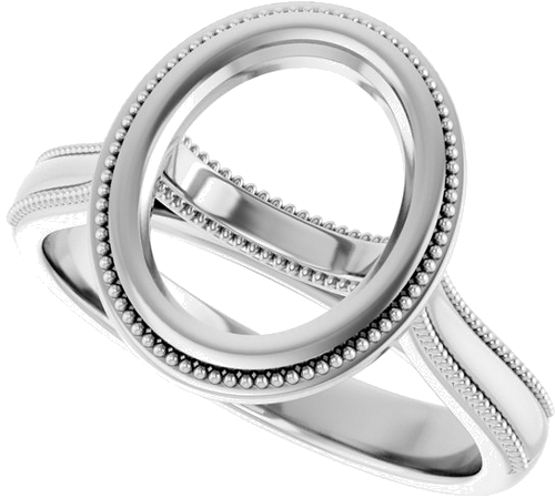 Sužadėtuvių Žiedas „Solitaire“ 585 Baltojo Aukso Oval 10mm x 8mm (5)