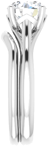 Sužadėtuvių Žiedas „Solitaire“ 585 Baltojo Aukso Round 7.4mm (9)