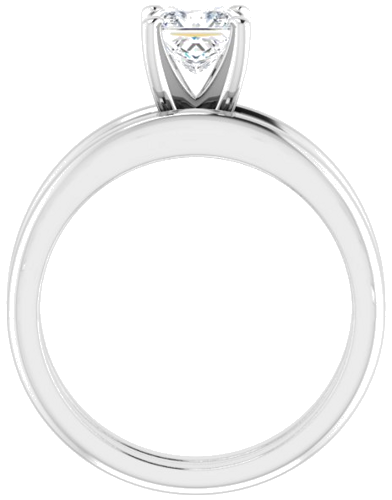 14K White  5 mm Square Solitaire Engagement Ring Mounting (7)