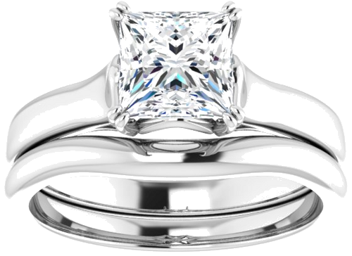 Platinum 6 mm Square Engagement Ring Mounting (8)