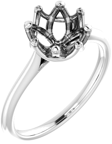 Sužadėtuvių Žiedas „Solitaire“ 585 Baltojo Aukso Round 7.4mm (1)