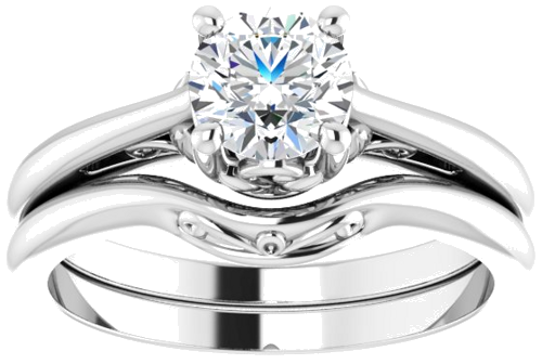 Sužadėtuvių Žiedas „Solitaire“ 585 Baltojo Aukso Round 5.8mm (8)