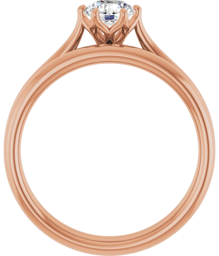 Sužadėtuvių Žiedas „Solitaire“ 585 Rožinis Aukso Round 5.2mm (7)