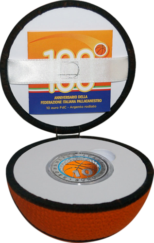 2021 Italy Basketball 10 euro silver (plated with Rodium) coin (2)