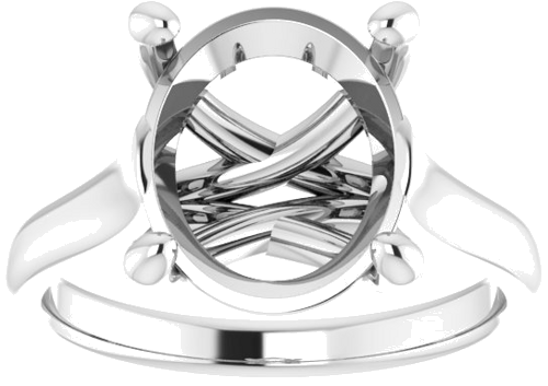 Sužadėtuvių Žiedas „Solitaire“ 950 Platinos Oval 12mm x 10mm (3)