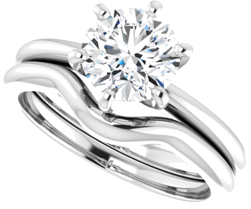 14K White  7 mm Round Solitaire Engagement Ring Mounting (10)