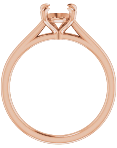 14K Rose  8x6 mm Oval Solitaire Engagement Ring Mounting (2)