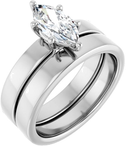 Sužadėtuvių Žiedas „Solitaire“ 417 Baltojo Aukso Marquise 10mm x 5mm (6)