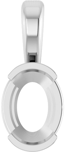 Sterling Silver 8x6 mm Oval Solitaire Pendant Mounting (1)