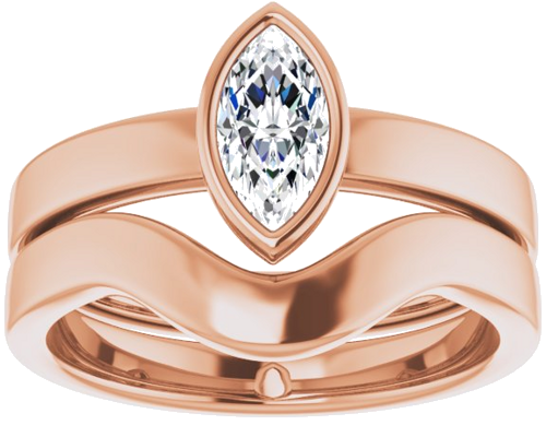14K Rose 8x4 mm Marquise Solitaire Engagement Ring Mounting (8)
