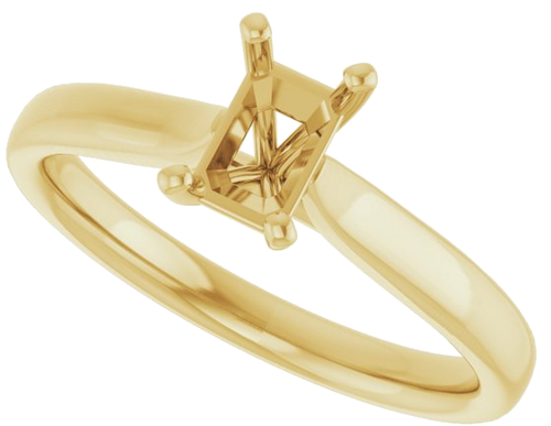 Sužadėtuvių Žiedas „Solitaire“ 417 Geltonojo Aukso Emerald 6mm x 4mm (5)