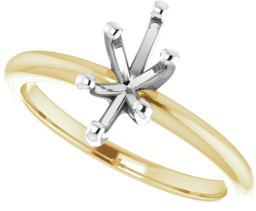 14K Yellow   White  9x4.5 mm Marquise Solitaire Engagement Ring Mounting (5)